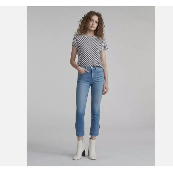 Rag & Bone Avery Cigarette High Waisted Snap Ankle Jeans Size 23 - Picture 3 of 6
